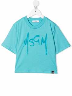 MSGM Kids укороченная футболка с логотипом
