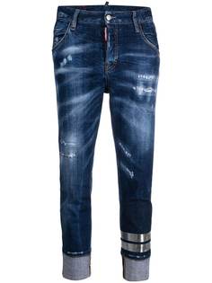 Dsquared2 укороченные джинсы с эффектом потертости