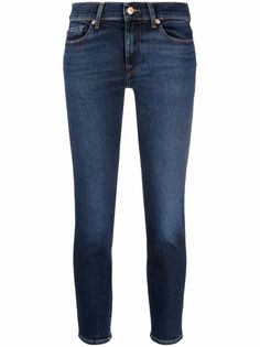 7 For All Mankind укороченные джинсы скинни средней посадки