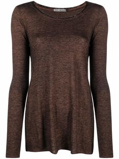 Issey Miyake Pre-Owned топ 1990-х годов с круглым вырезом и длинными рукавами