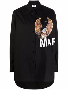 MM6 Maison Margiela поплиновая рубашка с логотипом