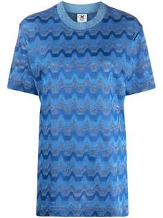 M Missoni топ с круглым вырезом и узором зигзаг