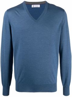 Brunello Cucinelli джемпер тонкой вязки с V-образным вырезом