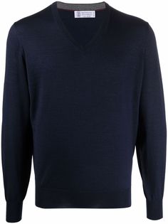 Brunello Cucinelli джемпер тонкой вязки с V-образным вырезом