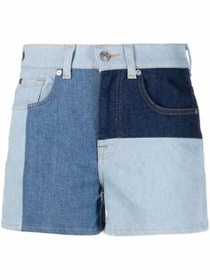 7 For All Mankind джинсовые шорты в технике пэчворк