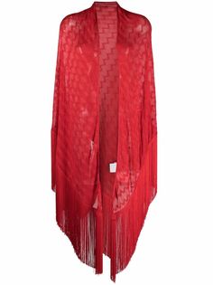 Missoni шарф с бахромой и узором зигзаг