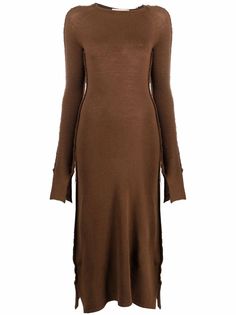 Marni трикотажное платье макси с длинными рукавами