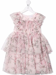 Monnalisa платье с оборками и цветочным принтом
