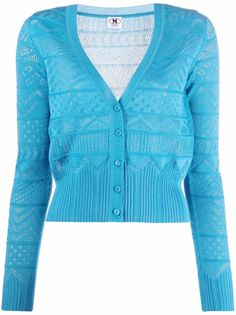 M Missoni кардиган в рубчик с узором зигзаг