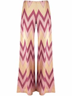 M Missoni брюки палаццо с узором зигзаг
