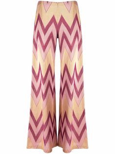 M Missoni брюки палаццо с узором зигзаг