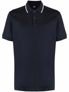 BOSS рубашка поло с отделкой в полоску