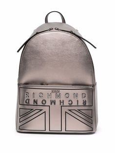 John Richmond рюкзак с эффектом металлик и логотипом
