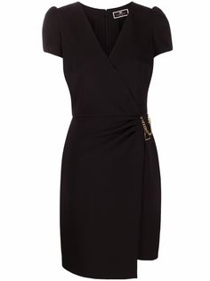 Elisabetta Franchi платье мини с запахом и цепочкой