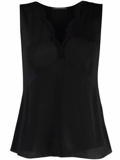 Alberta Ferretti топ с кружевной отделкой