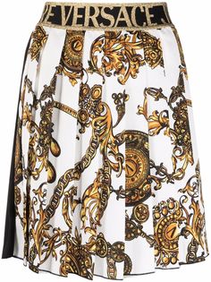 Versace Jeans Couture плиссированная юбка мини с принтом Barocco