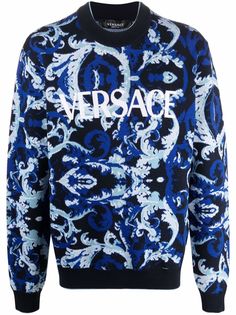 Versace джемпер с узором Baroccoflage