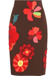 Dolce & Gabbana юбка-карандаш с цветочной аппликацией