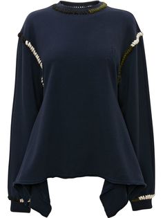 JW Anderson ASYMMETRIC CONTRAST STITCH SWEATSHIRT