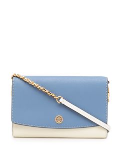 Tory Burch кошелек Robinson в стиле колор-блок с цепочкой