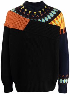 Sacai джемпер в технике пэчворк