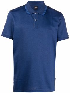 BOSS рубашка поло с контрастной отделкой