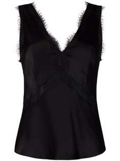 Alberta Ferretti топ с V-образным вырезом и кружевом