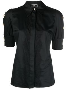 Elisabetta Franchi рубашка с короткими рукавами и кружевной отделкой