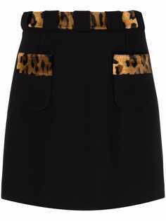 Moschino мини-юбка с леопардовым принтом
