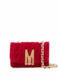 Moschino бархатная сумка через плечо с логотипом