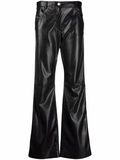 MSGM расклешенные брюки из искусственной кожи