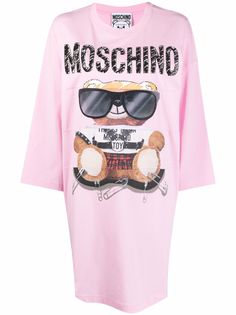 Moschino платье с длинными рукавами и графичным принтом
