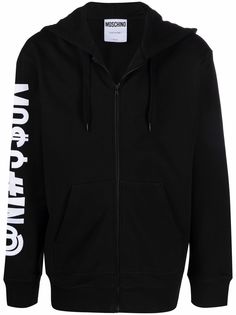 Moschino худи на молнии с логотипом Symbols
