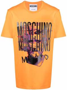 Moschino футболка с графичным принтом и логотипом