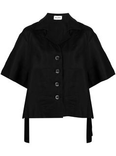 Balossa White Shirt рубашка с короткими рукавами и завязками