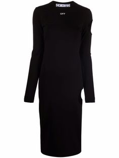 Off-White JERSEY METEOR L/S DRESS BLACK WHITE