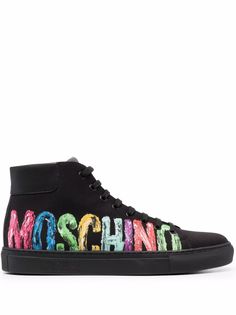 Moschino высокие кеды с логотипом