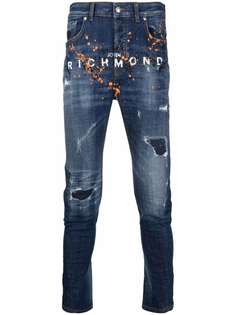 John Richmond узкие джинсы с логотипом