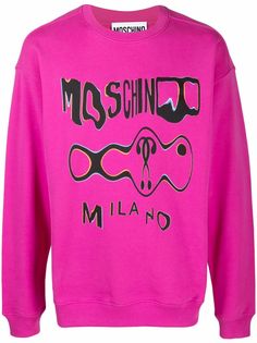 Moschino толстовка с приспущенными плечами и графичным принтом