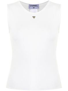 Chanel Pre-Owned трикотажный топ 2000-х годов с логотипом