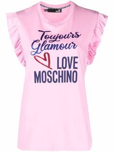 Love Moschino футболка с оборками и логотипом