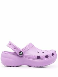 Crocs клоги на платформе с ремешком на пятке