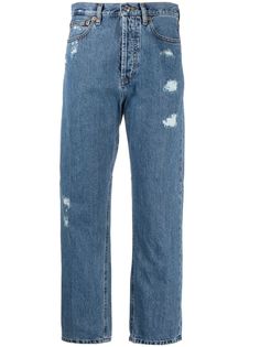 Trussardi джинсы прямого кроя с эффектом потертости