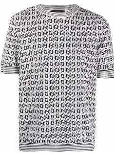 Fendi футболка вязки интарсия с логотипом