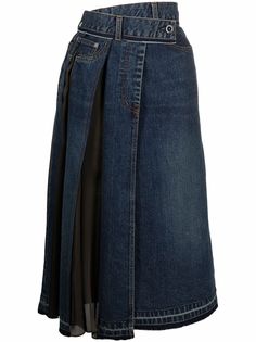 Sacai джинсовая юбка асимметричного кроя