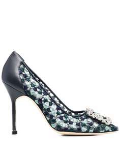 Manolo Blahnik туфли-лодочки с декорированной пряжкой и вышивкой
