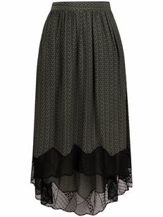 Zadig&Voltaire юбка с кружевом и монограммой