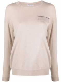 Brunello Cucinelli кашемировый джемпер с бусинами