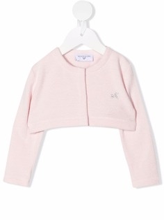 Monnalisa укороченный кардиган с декорированным логотипом