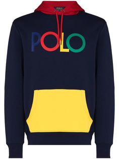 Polo Ralph Lauren logo-print colour-block hoodie